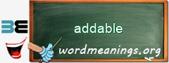 WordMeaning blackboard for addable
